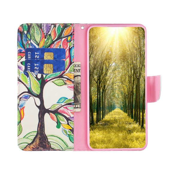 Pattintható tok a Samsung Galaxy M34, Wallet, tree of life, fehér