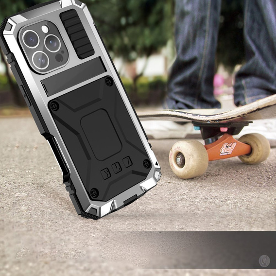 Páncélozott tok a iPhone 16 Pro, R-JUST, ezüst