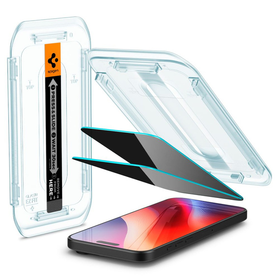 Spigen Privacy edzett üveg iPhone 17 Pro Max / 16 Pro Max készülékhez, Glas.TR Privacy (2 db)