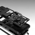Telefontok a Samsung Galaxy S25 Ultra, KickStand Camera Lens, fekete