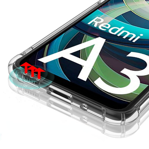 Telefontok a Xiaomi Redmi A3, Dropproof, átlátszó