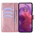 Pattintható tok a Motorola Moto E14, Butterfly, rózsaszín rose gold