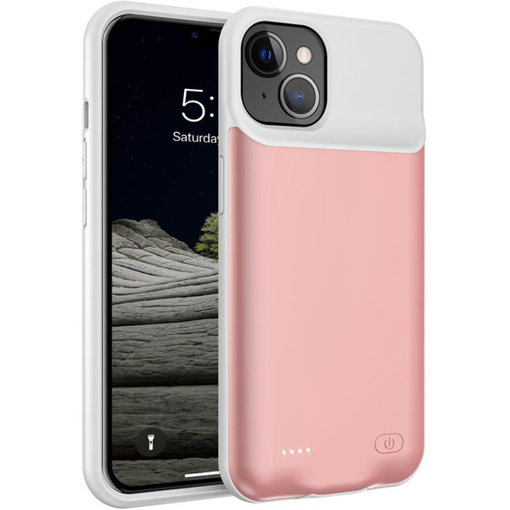 6500mAh akkumulátor tok iPhone 13, rózsaszín