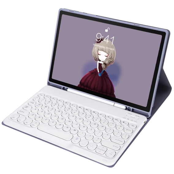 Tok + billentyűzet Galaxy Tab S8 / S7, Pen Slot, lila