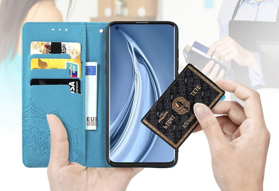 Pattintható tok a Oppo Reno 12 Pro, Mandala, kék