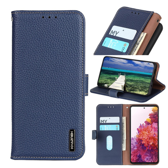 KHAZNEH RFID tok Xiaomi Poco F6, Litchi textúra, kék
