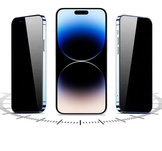 2x edzett adatvédelmi üveg az iPhone 14 Pro Max-hoz, ERBORD 9H Easy App Anti-Peep