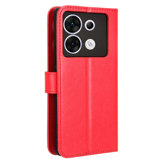 Pattintható tok a Infinix Zero 30 5G, Crazy Horse Wallet, piros