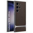 Telefontok a Samsung Galaxy S23 Ultra, GKK Woven Leather, kávé