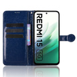 Pántos tok Xiaomi Redmi 15 5G / 4G, pénztárca rombusz, kék