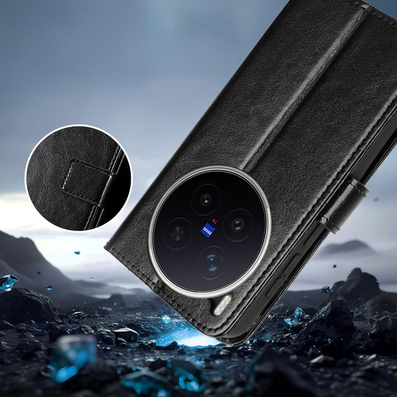 Crazy Horse Wallet flip tok a Vivo X300 Pro készülékhez