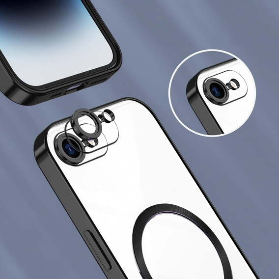 Tok iPhone 7 Plus / 8 Plus-hoz, Electro MagSafe, fekete + üveg a képernyőhöz