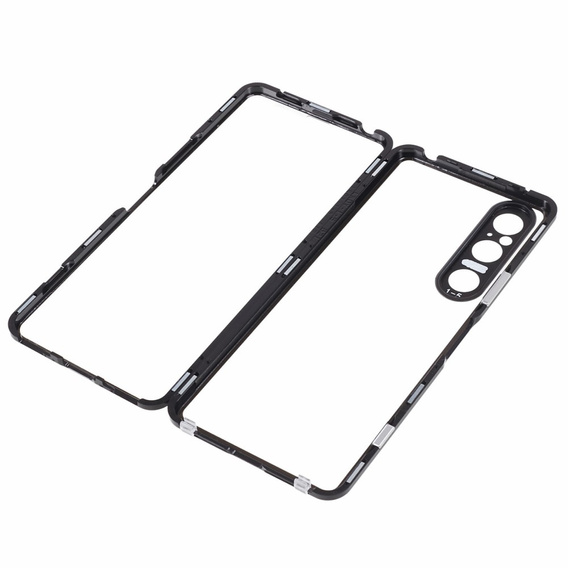 Tok Sony Xperia 1 V, Magnetic Dual Glass, fekete