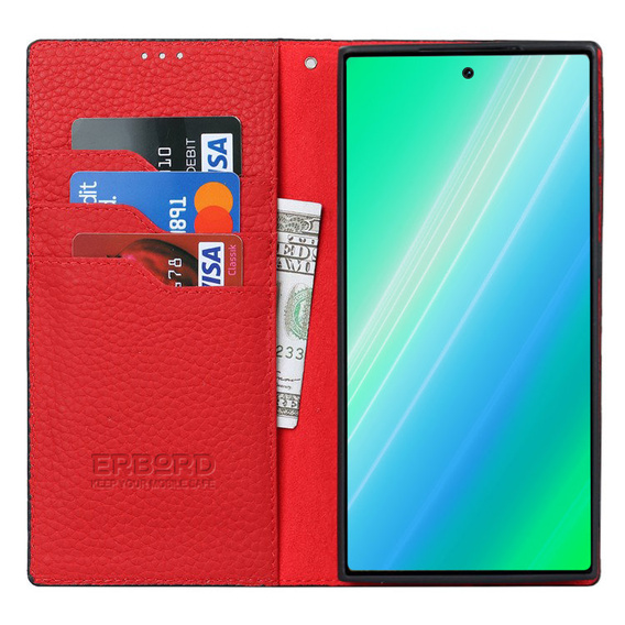 Bőr tok a Samsung Galaxy S23 Plus, ERBORD Grain Leather, fekete