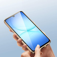 Tok Samsung Galaxy A17 5G, mágneses dupla üveg, átlátszó, arany oldalakkal