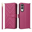 Tok patenttal a Samsung Galaxy S25 Edge-hez, Crossbody Leather Wallet, bordó