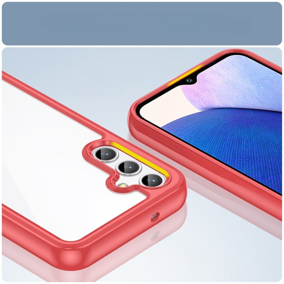 Telefontok a Samsung Galaxy A14 4G/5G, Fusion Hybrid, átlátszó / piros