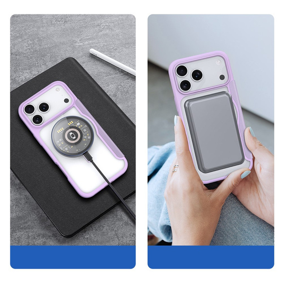 Dux Ducis tok iPhone 17 Pro, Skin X Pro, pánttal, MagSafe-hoz, lila