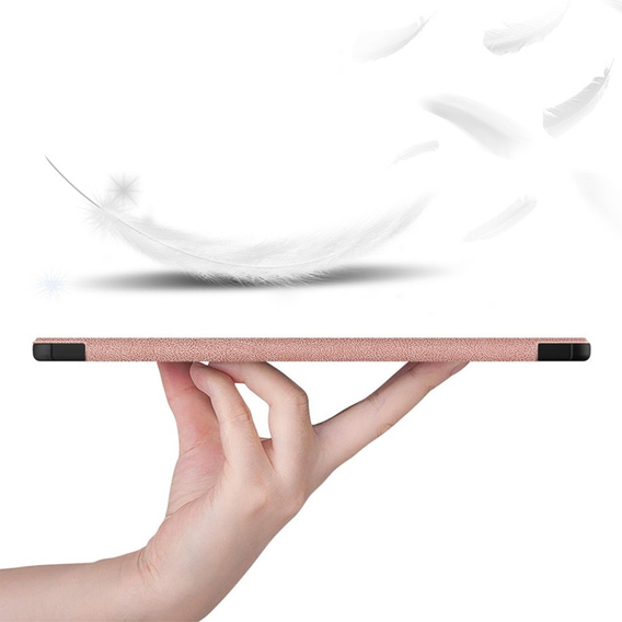 Tok Samsung Galaxy Tab S9 FE+ Plus, Smartcase tolltartóval, rózsaszín rose gold