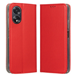 Tok Oppo A18 4G / A38 4G készülékhez, Smart Magnet, piros + 9H üveg