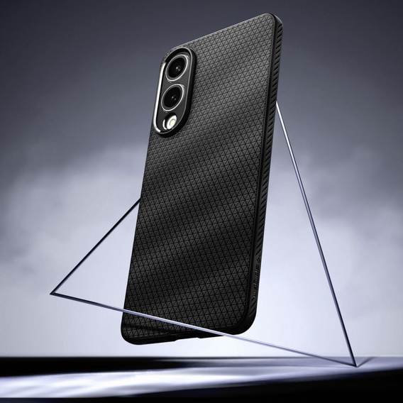 A Spigen tok Samsung Galaxy S25 Edge, Liquid Air, fekete + 9H edzett üveghez