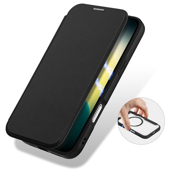 Dux Ducis tok iPhone Air, Skin X Pro, pánttal, MagSafe-hoz, fekete