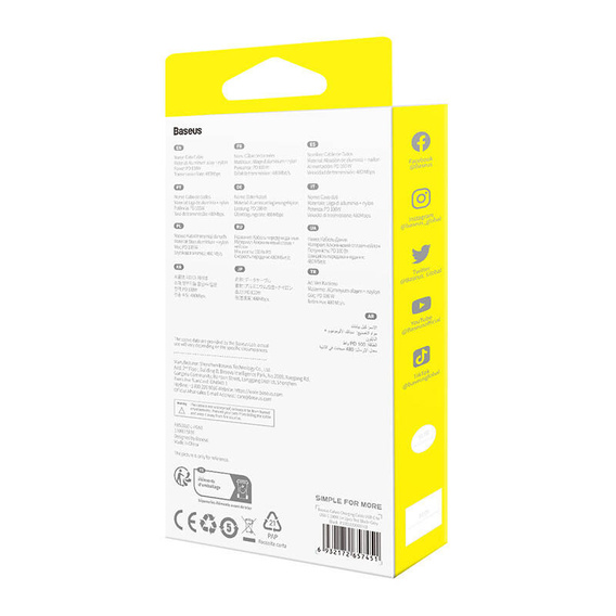 Baseus Cafule USB-C USB-C 100W kábel 1m - 2 darabos készlet