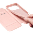 Dux Ducis tok iPhone 17 Pro Max készülékhez, Skin Pro, pánttal, kártyafoglalattal, rózsaszínű