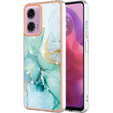 Védő tok Motorola Moto G24 / G24 Power / G04, Marble Slim Case, zöld
