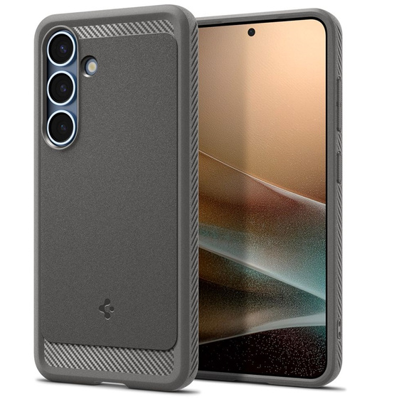 A Spigen tok Samsung Galaxy S25, Rugged Armor MagSafe, szürke + edzett üveg 9H