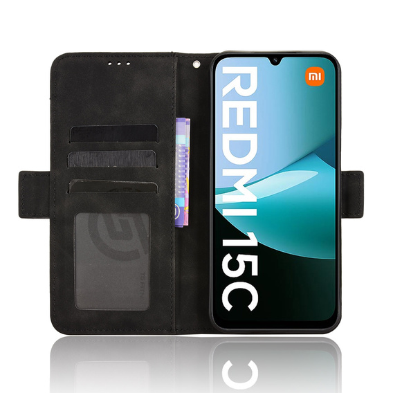 Pattintható tok a Xiaomi Redmi 15C 4G/LTE, Card Slot, fekete