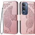 Pattintható tok a Vivo Y19s, Butterfly, rózsaszín rose gold