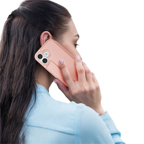 Dux Ducis tok iPhone 17 készülékhez, Skin Pro, patenttal, kártyafoglalattal, rózsaszínű