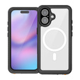 Redpepper tok iPhone 17 készülékhez, IP68 vízálló, MagSafe-hoz, átlátszó, fekete oldallapokkal