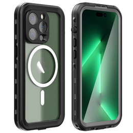 Vízálló tok iPhone 14 Pro, Redpepper, MagSafe-hoz, fekete