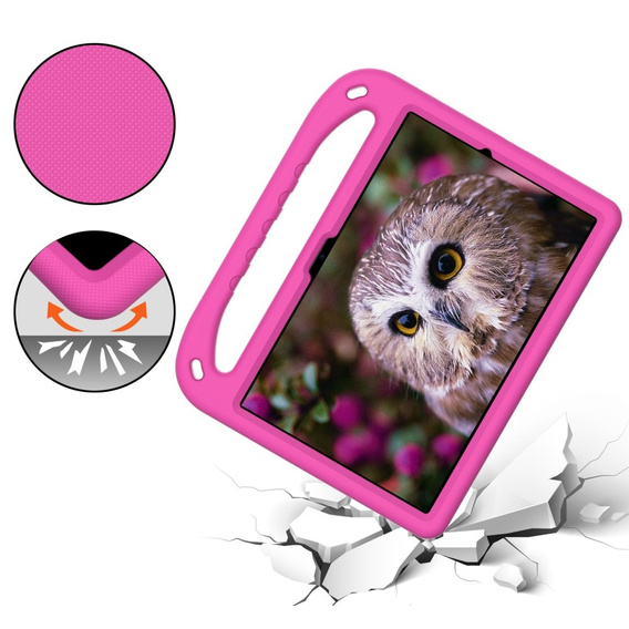 Gyermek tok Samsung Galaxy Tab A8 10.5, gyermek tok fogantyúval, rózsaszín