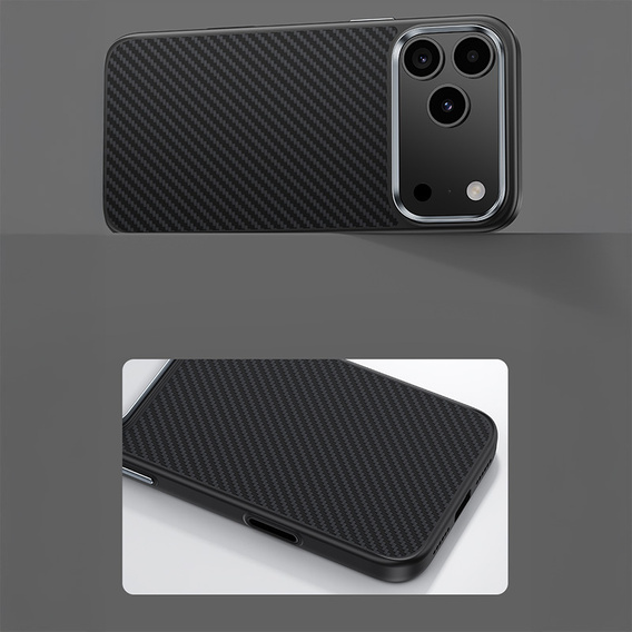 BENKS Kevlar Armor PRO Carbon Fiber 600D A070 tok MagSafe aktív gombbal iPhone 17 Pro Max készülékhez