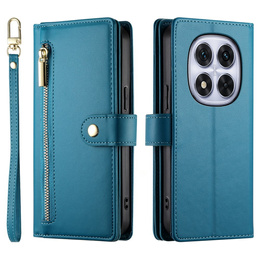 Pattintható tok a Xiaomi Redmi Note 14 Pro 5G / Poco X7 5G, Wallet Zipper Pocket, kék