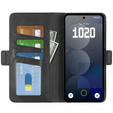Pattintható tok a Nothing Phone 3a Pro, Leather Wallet, fekete