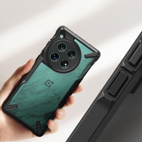 Ringke Fusion X átlátszó / fekete tok OnePlus 12 5G készülékekhez