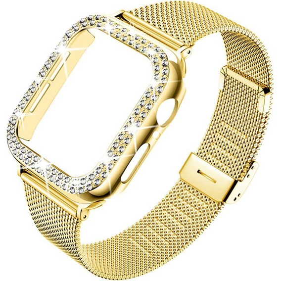 Etui z folią ochronną + Bransoleta Milanese do Apple Watch 1/2/3/4/5/6/SE (42/44MM), Black