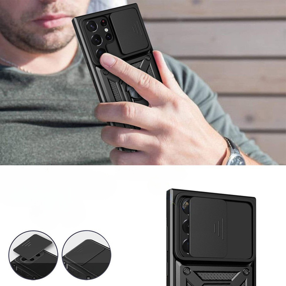 Telefontok a Samsung Galaxy S23 Ultra, CamShield Slide, fekete