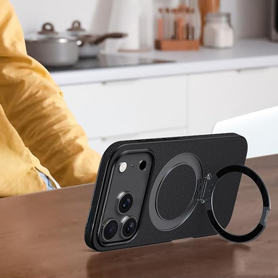 Bőr tok MagSafe állvánnyal iPhone 17 Pro Max készülékhez