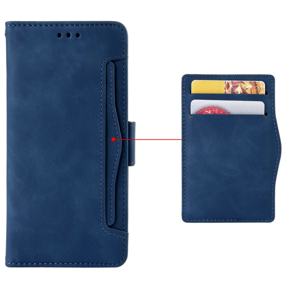 Pattintható tok a Motorola Edge 50 Fusion 5G, Card Slot, sötétkék