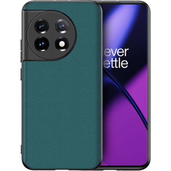 Bőr tok OnePlus 11 5G, leather hybrid, zöld