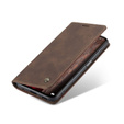 CASEME tok Xiaomi Redmi Note 10 Pro, Leather Wallet Case, kávé