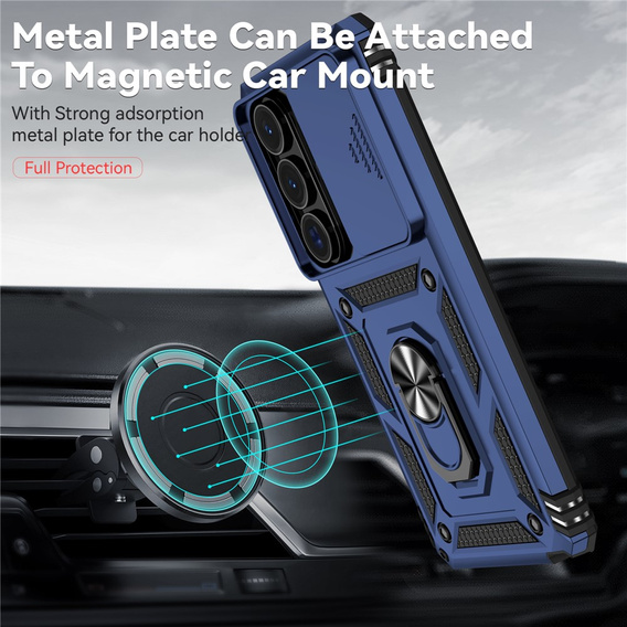 Páncélozott tok állvánnyal és lencsefedéllel a Samsung Galaxy S26 Ultra készülékhez