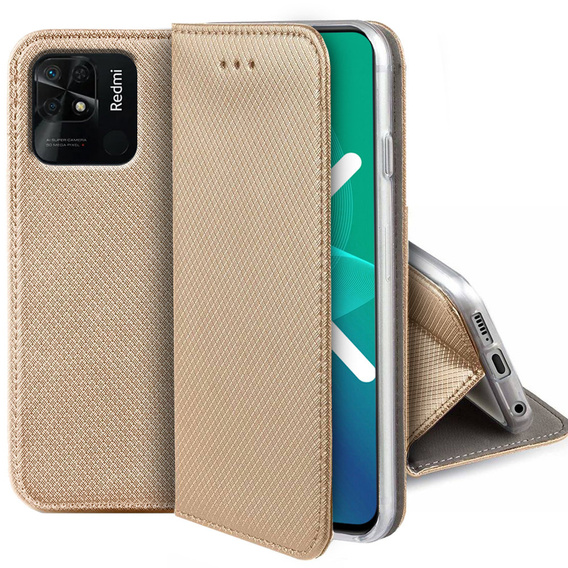 Pattintható tok a Xiaomi Redmi 10C, Wallet Smart Magnet, kék