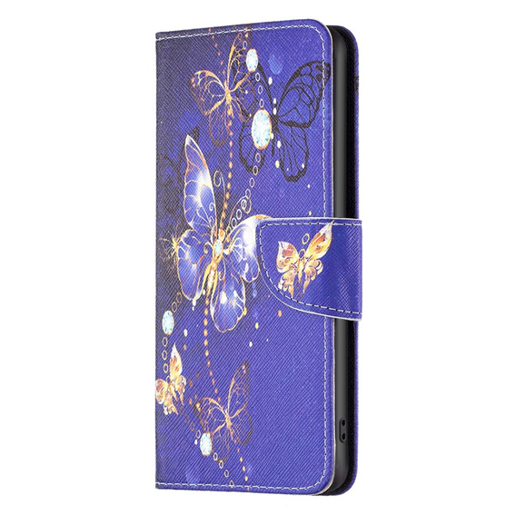 Pattintható tok a Xiaomi Redmi Note 13 Pro 5G, Wallet, Butterflies lila