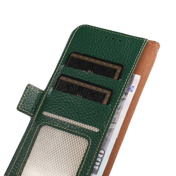 KHAZNEH RFID tok Samsung Galaxy S23 Ultra, Litchi textúra, zöld